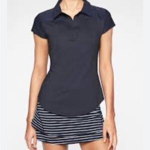 Athleta Women’s On Par Navy Blue Polo Top Shirt XL Golf Tennis Pickleball ⛳️